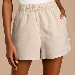 Cream Linen Shorts